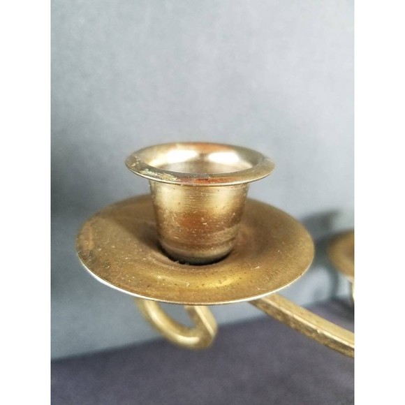 Three Arm Brass Wall Sconce - Picture 8 of 10